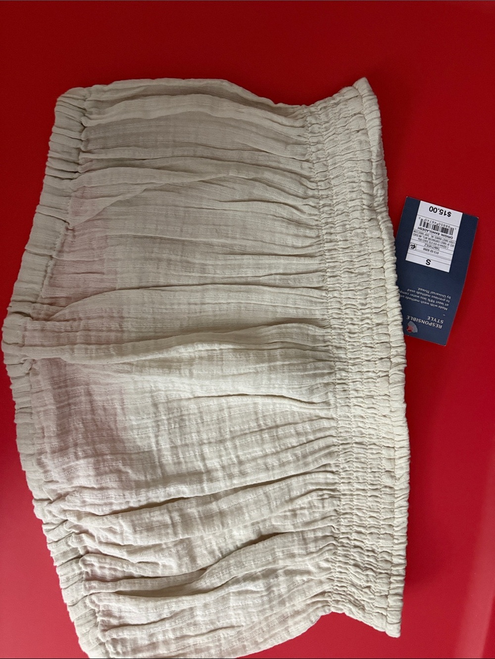 Universal Thread Cream Smocked Waist Gauze Skirt